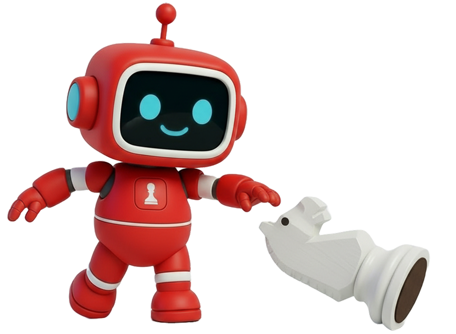 Dorry holding chess queen